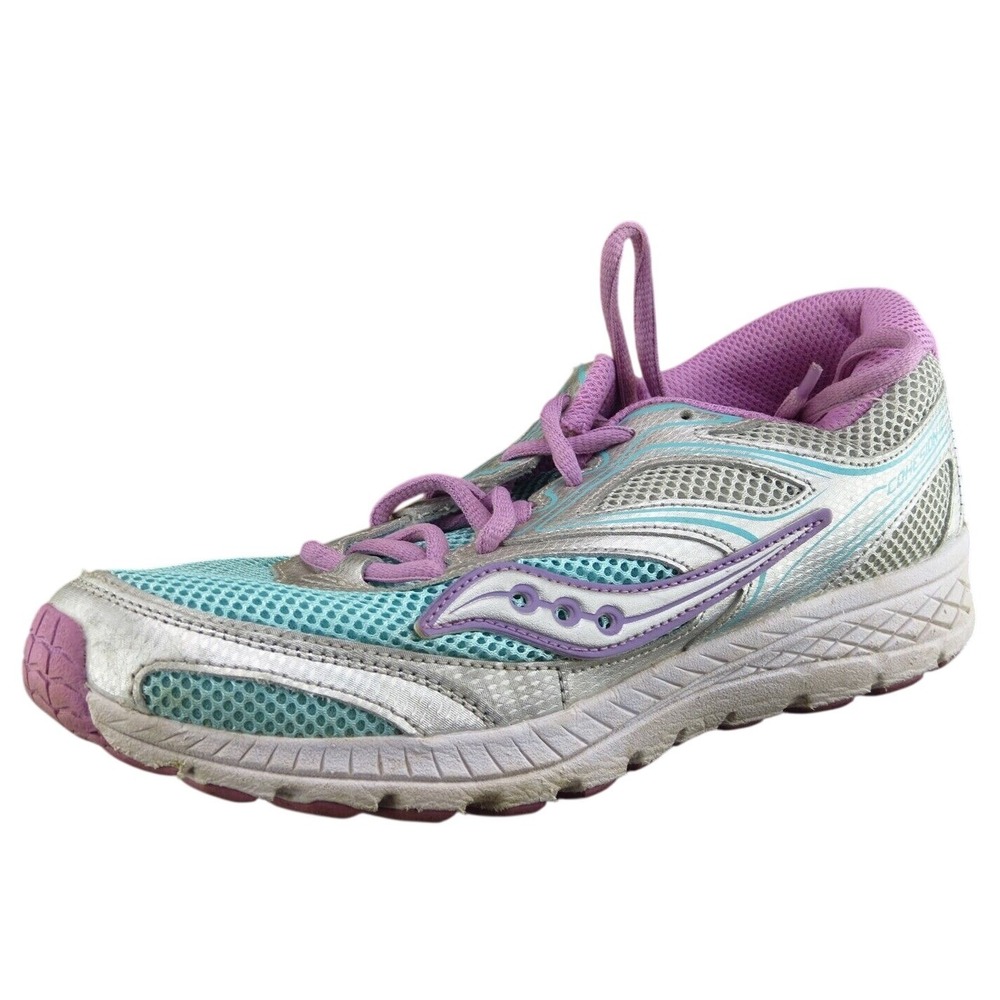 Saucony Cohesion 12 Youth‎ Girls Shoes Size 6 M Silver Running Mea
